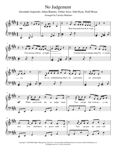 No Judgement (arr. Carolyn Medrano)