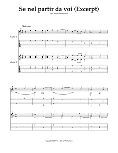 Se nel partir da voi (Excerpt) (arr. Mark Phillips)