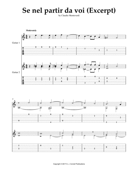 Se nel partir da voi (Excerpt) (arr. Mark Phillips)