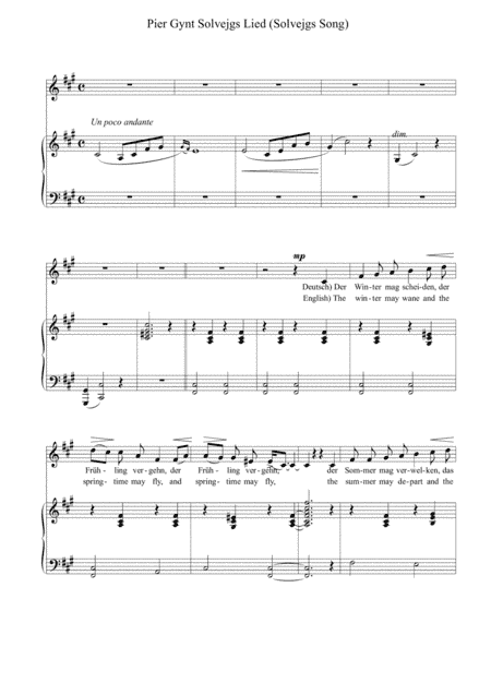 Grieg - Solveig's Song for voice and piano (arr. MPM)