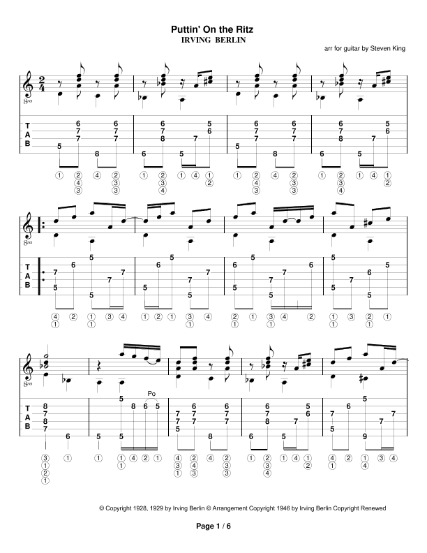 Puttin' On The Ritz (arr. Steven King)