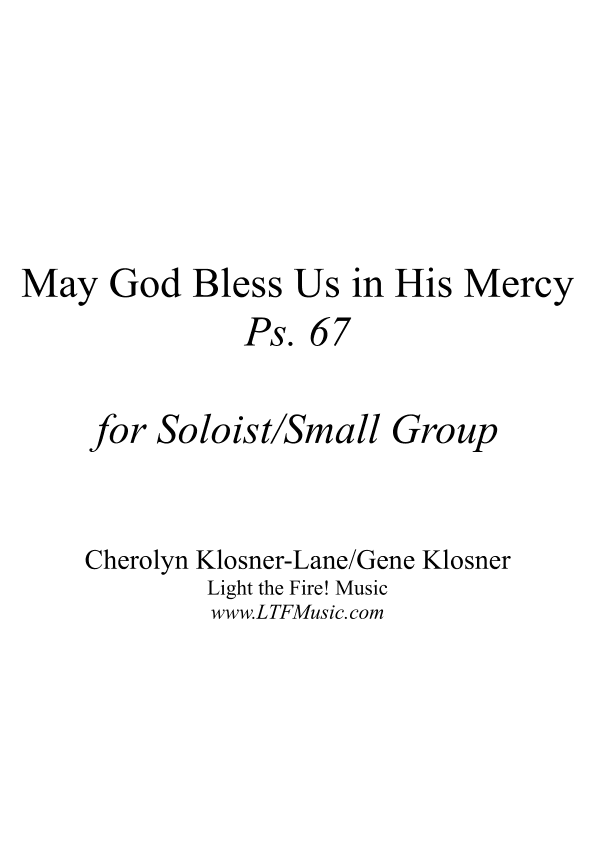 May God Bless Us in His Mercy (Ps. 67)  [Soloist/Small Group]