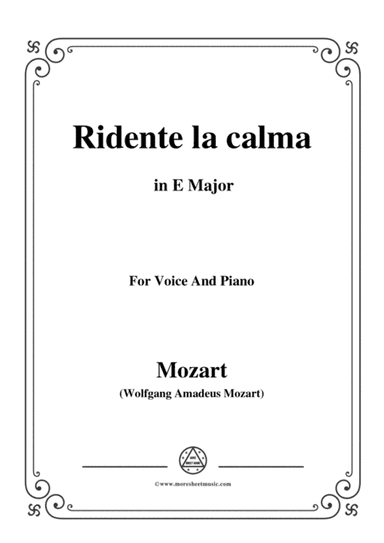 Mozart-Ridente la calma,in E Major,for Voice and Piano (arr. MSM)