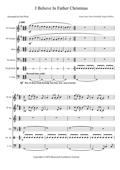 I Believe In Father Christmas (arr. Gail Ford)