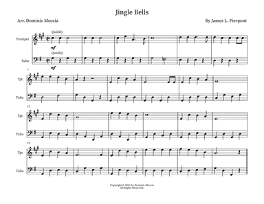 Jingle Bells- Trumpet and Tuba Duet (arr. Dominic Meccia)