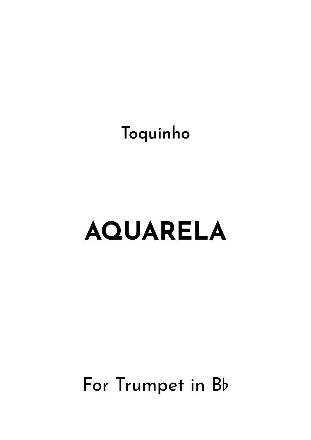 Aquarela-toquinho (arr. Jireh J.)