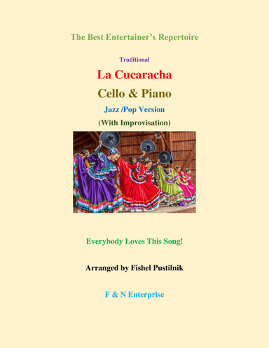 "La Cucaracha" (with Improvisation)-Piano Background for Cello and Piano-Video (arr. Fishel Pustilnik)