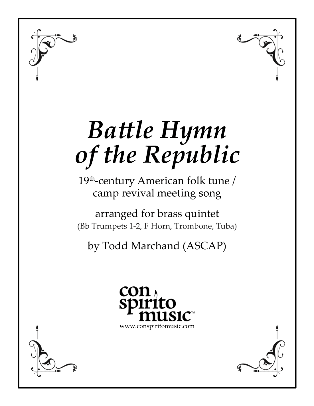 Battle Hymn of the Republic — brass quintet (arr. Todd Marchand (ASCAP))