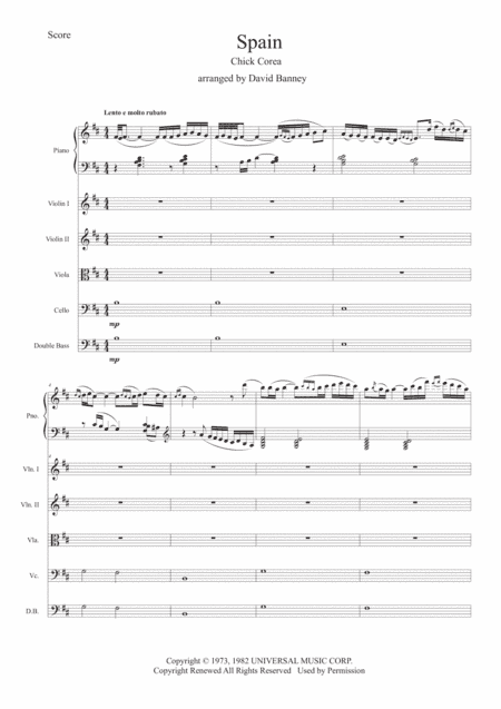 Spain (arr. David Banney)