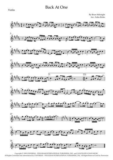 Back At One (arr. Fabio Britto)
