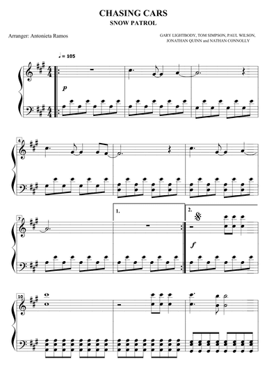 Chasing Cars (arr. Antonieta Ramos Valverde)