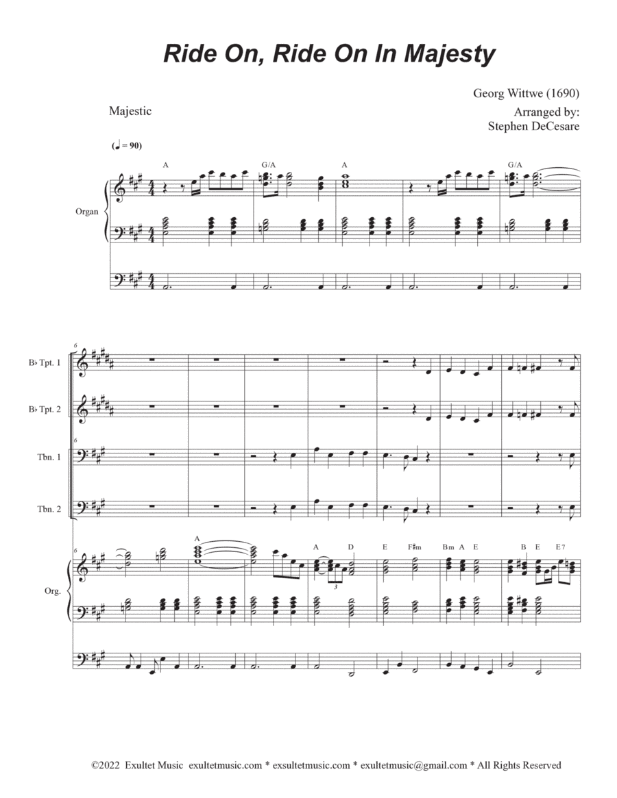 Ride On, Ride On In Majesty (Brass Quartet and Organ - Alternate Version) (arr. Stephen DeCesare)