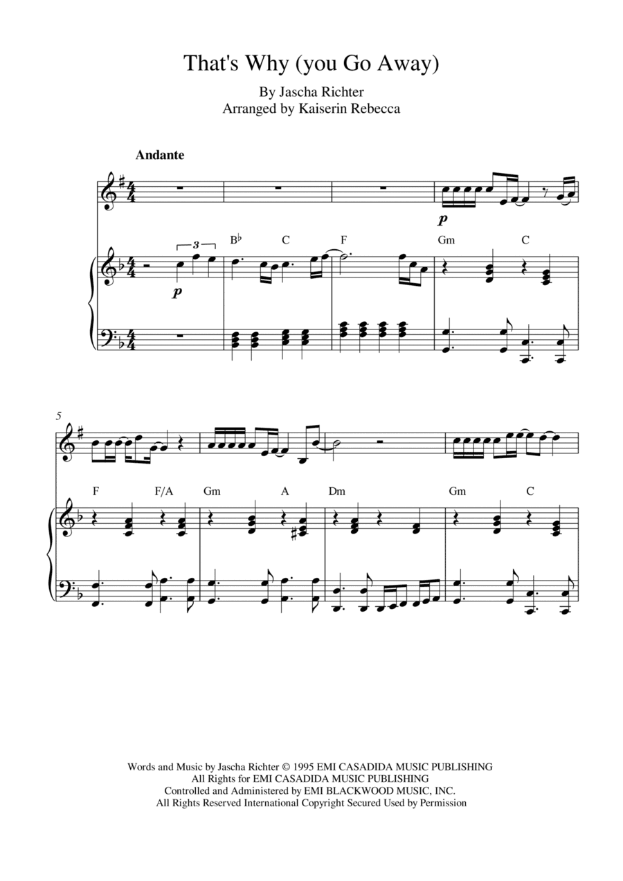 That's Why (you Go Away) (arr. Kaiserin Rebecca)