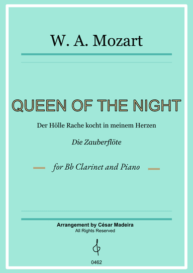 Queen of the Night Aria - Bb Clarinet and Piano (Full Score) (arr. César Madeira)