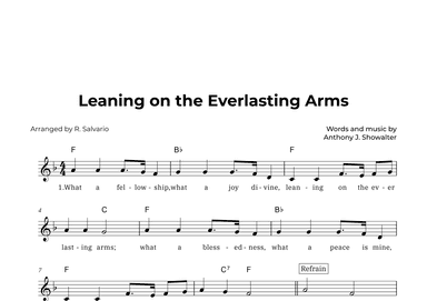 Leaning on the Everlasting Arms (Key of F Major) (arr. R. Salvario)