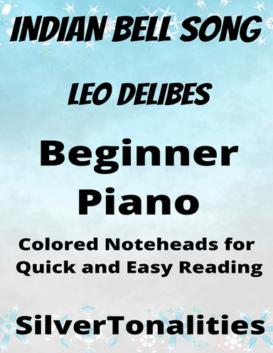 Indian Bell Song Beginner Piano Sheet Music with Colored Notation (arr. SilverTonalities)