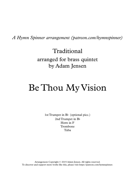 Be Thou My Vision (arr. Adam Jensen)