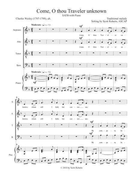 Come, O thou Traveler unknown (arr. Scott Roberts)