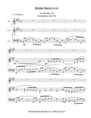 Bridal March in A (for Chamber Trio)
