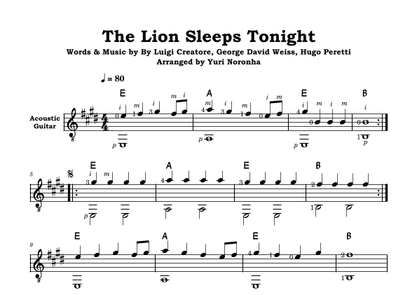 The Lion Sleeps Tonight (arr. Yuri Noronha)