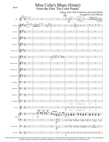 Miss Celie's Blues (sister) (arr. Eric O'Reilly)