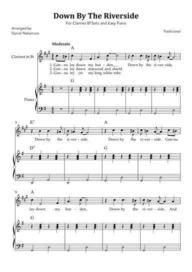 Down By The Riverside (For Clarinet in Bb and Easy Piano) (arr. Daniel Nakamura)