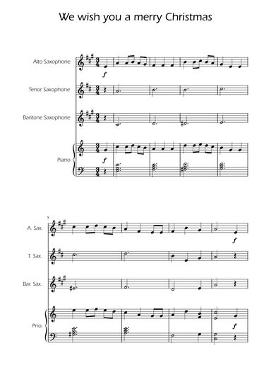 We Wish You a Merry Christmas - Sax Trio w/ Piano (arr. Ygor Nunes)