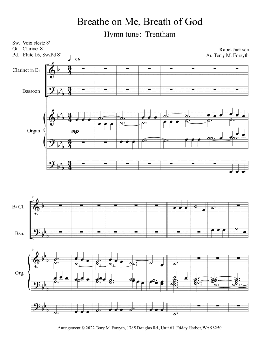 "Breathe on Me, Breath of God" - 2 instruments (arr. Terry M. Forsyth)