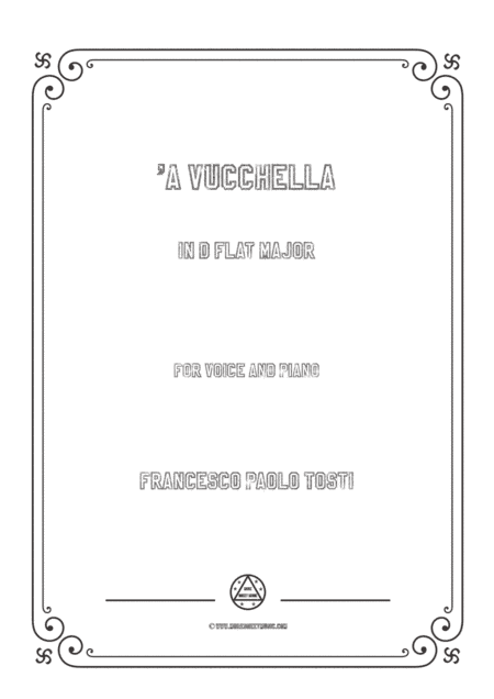 Tosti-'A Vucchella in D flat Major,for Voice and Piano (arr. MSM)