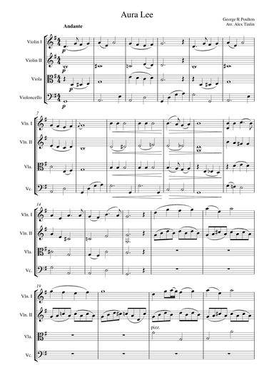 Aura Lee (arr. Alex Tinlin)