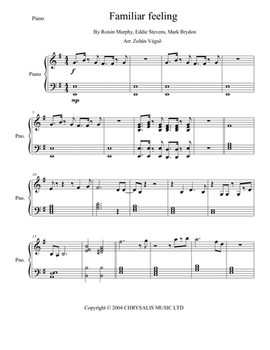 Familiar Feeling (arr. Zoltán Végső)