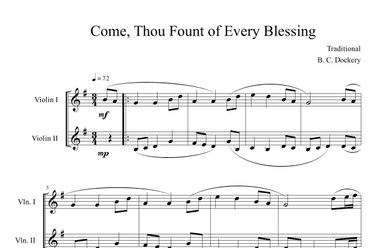 Come, Thou Fount of Every Blessing (Violin Duet) (arr. B. C. Dockery)