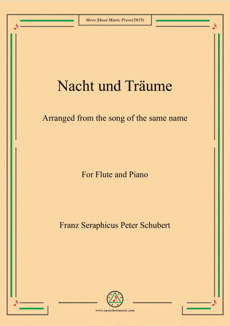 Schubert-Nacht und Träume,for Flute and Piano (arr. MSM)