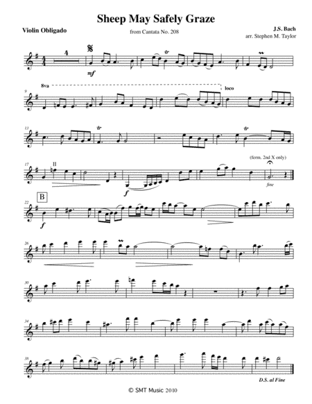Sheep May Safely Graze Violin and Organ (arr. Stephen M. Taylor)
