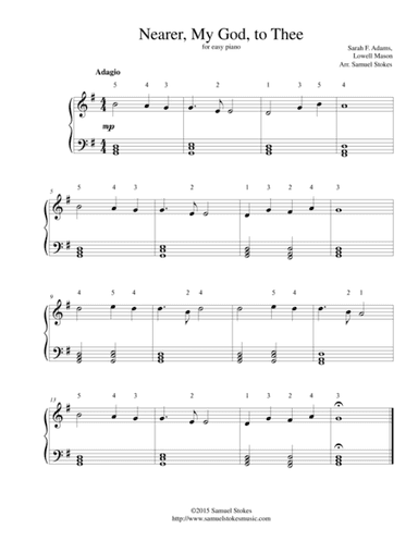 Nearer, My God, to Thee - for easy piano (arr. Samuel Stokes)