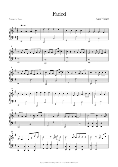 Faded (arr. Sunny. P)