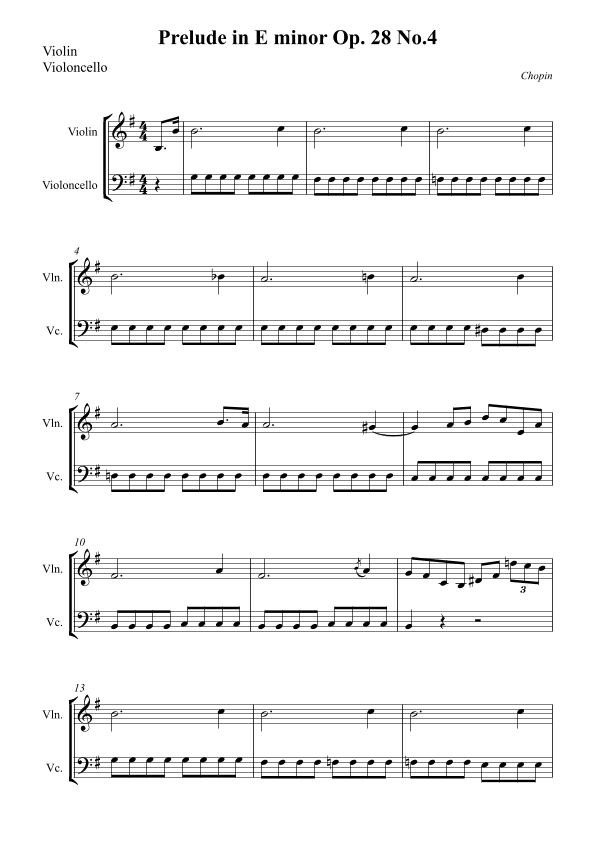 Prelude in E minor Op. 28 No.4 - Chopin (arr. Wesley S. SIlva)