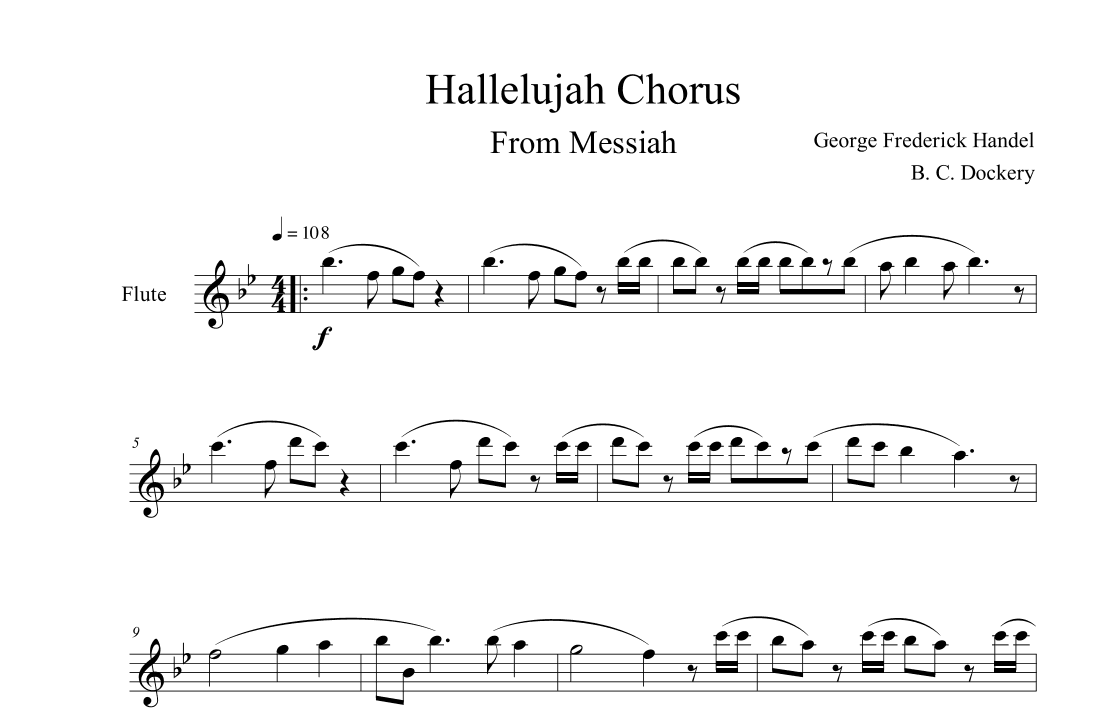 Hallelujah Chorus from Messiah (Flute Solo) (arr. B. C. Dockery)