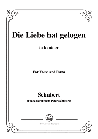 Schubert-Die Liebe hat gelogen,in b minor,Op.23,No.1,for Voice and Piano (arr. MSM)