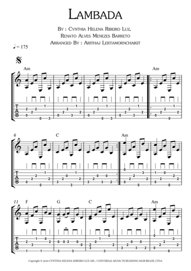 Lambada (arr. Arithaj Lertamornchaikit)