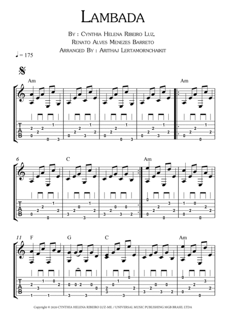Lambada (arr. Arithaj Lertamornchaikit)
