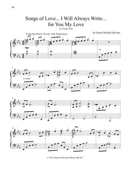 Songs of Love... I Will Always Write... for You My Love