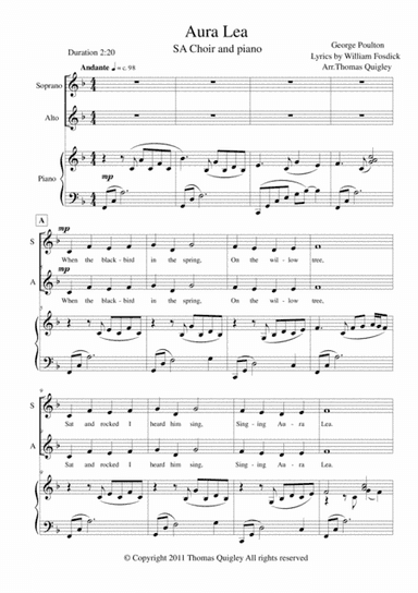 Aura Lea (arr. Thomas Quigley)