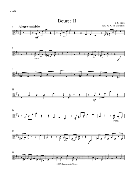 Bouree II (arr. Nick Lacanski)