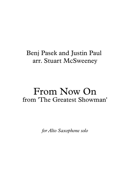 From Now On (arr. Stuart McSweeney)