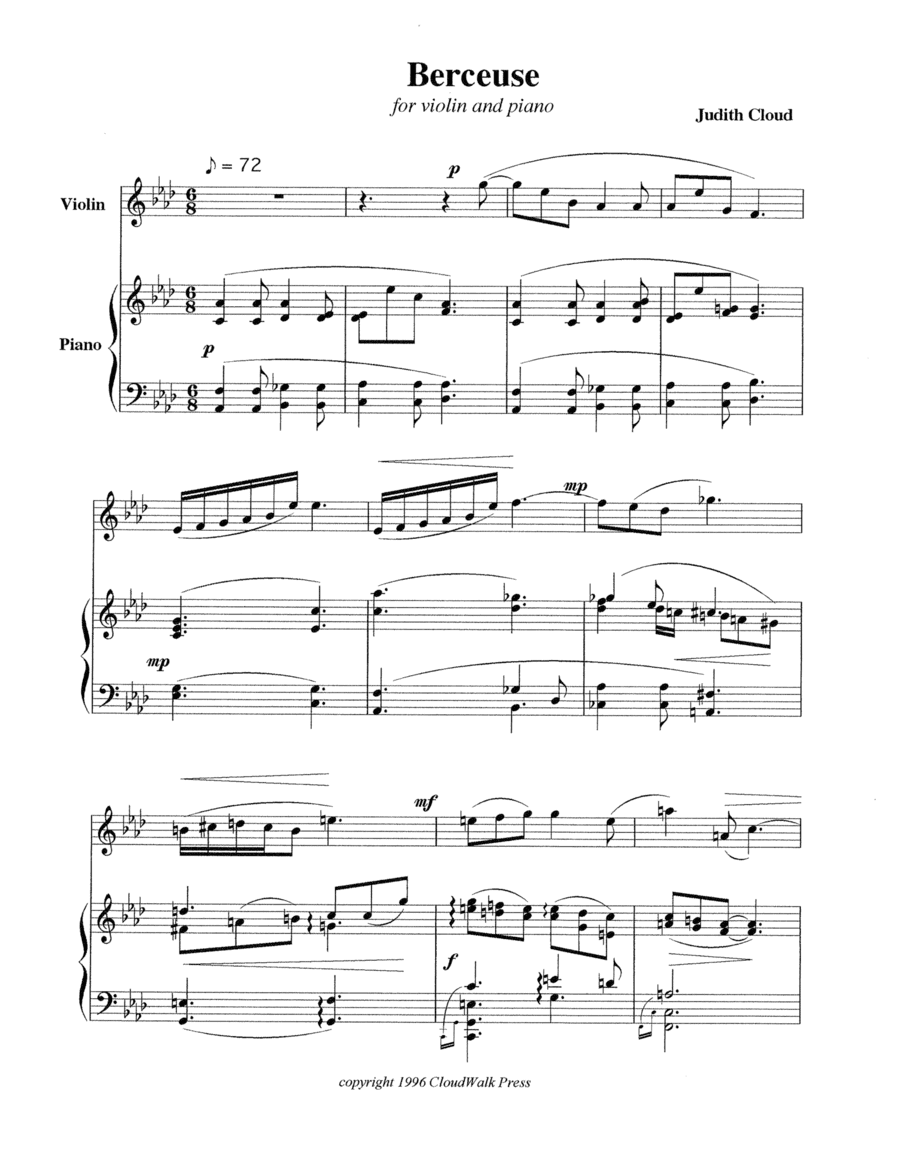 Berceuse for Violin and Piano