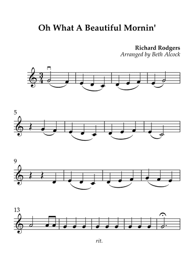 Oh, What A Beautiful Mornin' (arr. Beth Alcock)