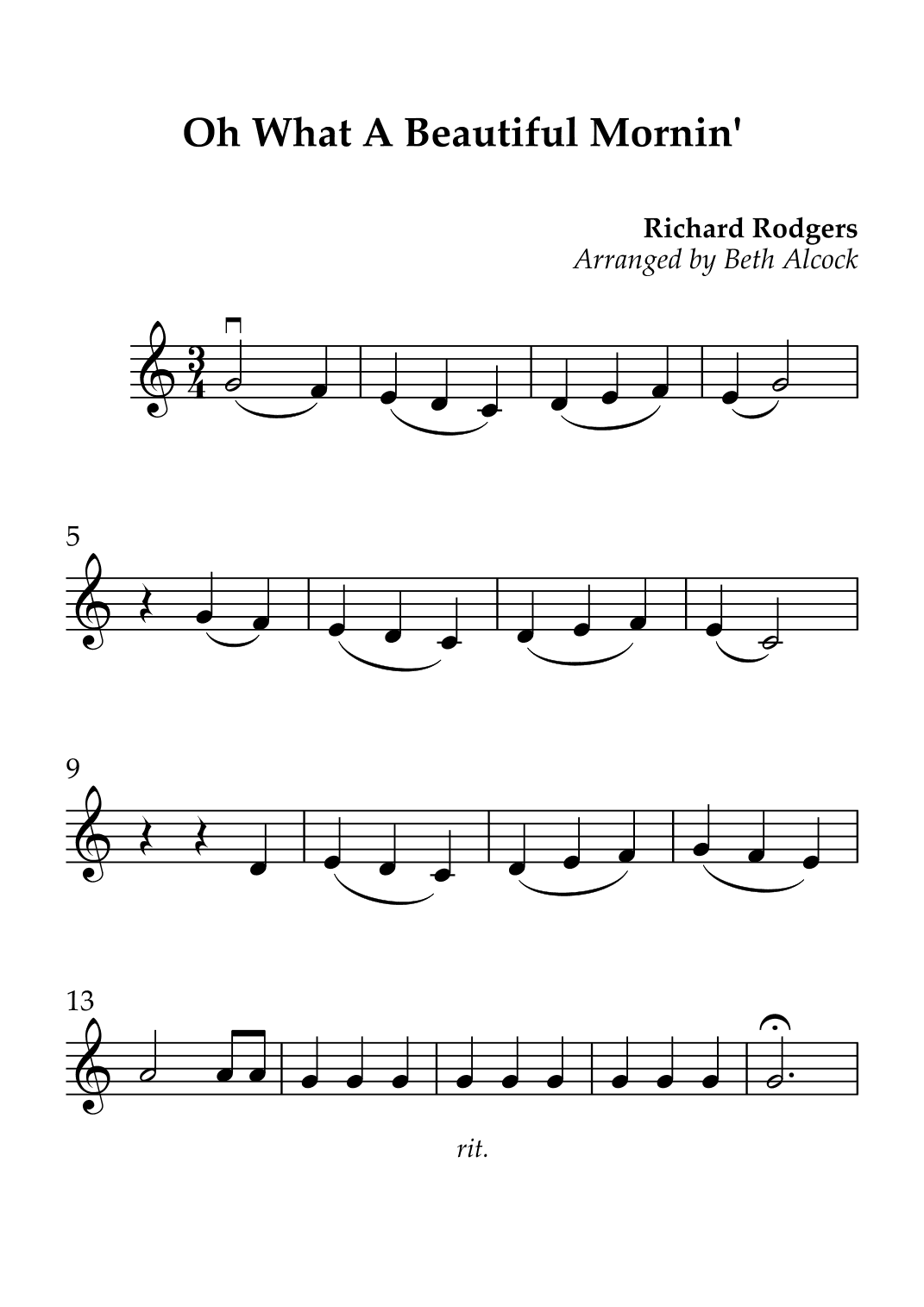 Oh, What A Beautiful Mornin' (arr. Beth Alcock)