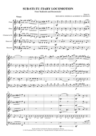 Sub-sti-tutiary Locomotion (arr. S Carlile)
