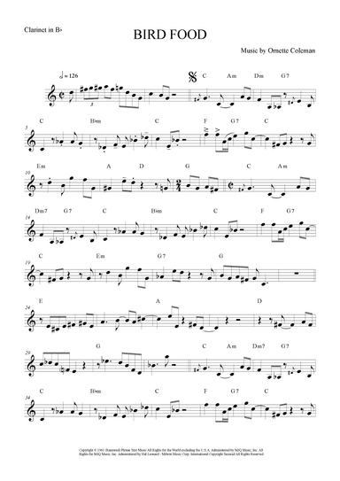 Bird Food (arr. The Sheet Music Library)